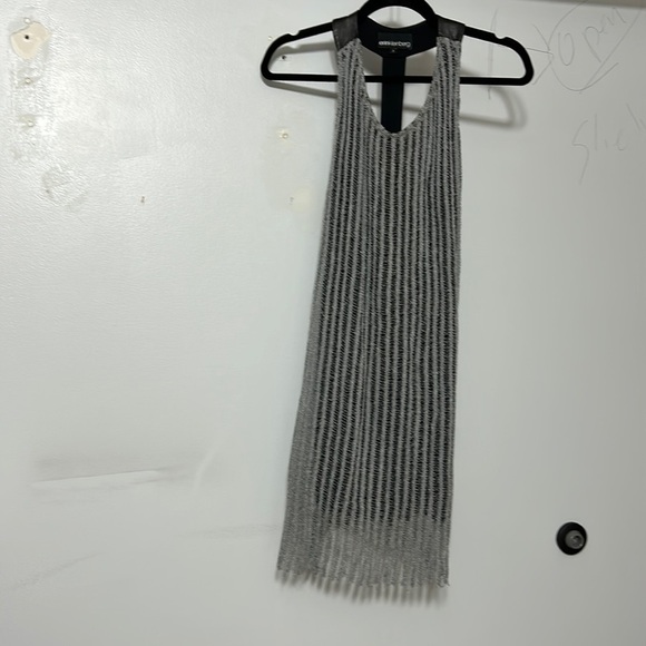 Erin Kleinberg Fiona Mini Dress in Grey & Black Leather Size 2 - Picture 2 of 6